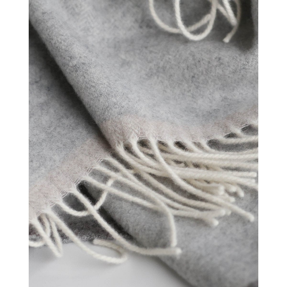 Merino/cashmere plaid MILANO - light gray