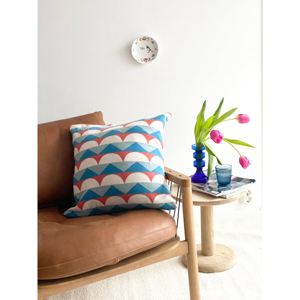 Toby-kussen-dekblauw, zacht Jacquard gebreide katoen