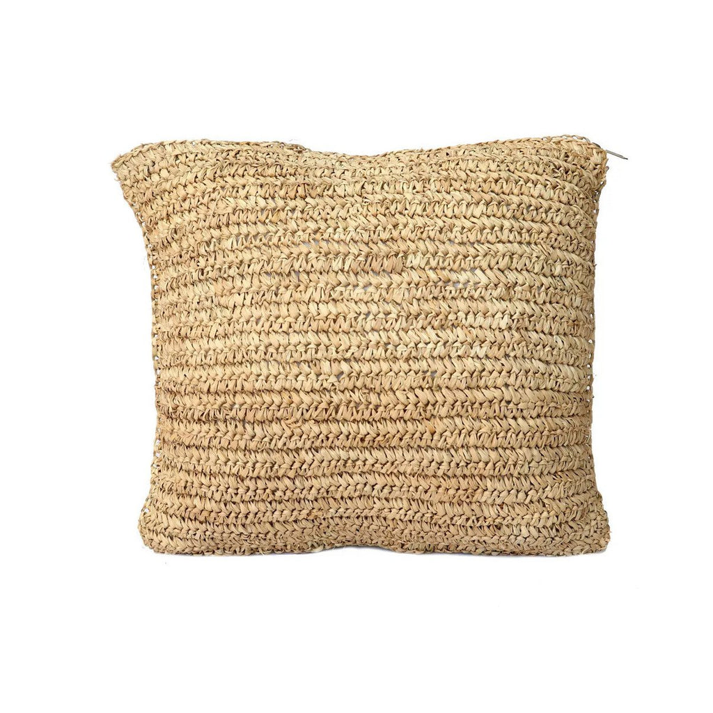 The Raffia Flores Square Cushion Cover - Natural - 40x40