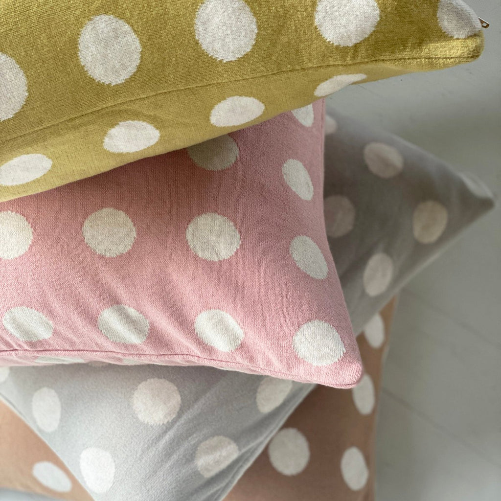 Astrid kussen-dek Olijf, zacht jacquard gebreide katoen