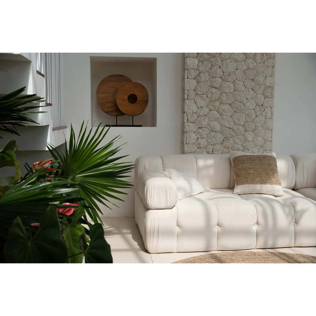 The Raffia Stamp Cushion Cover - Natural