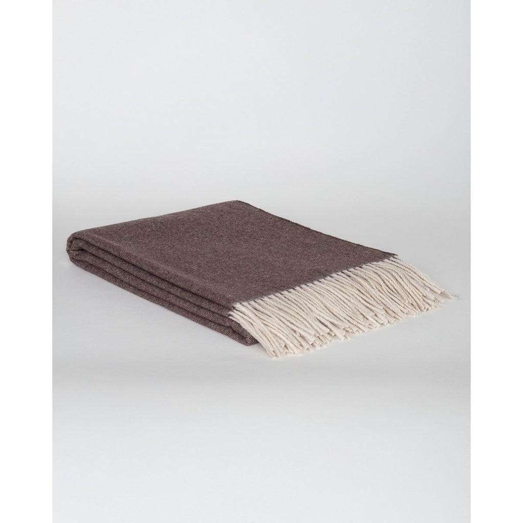 Merino/Cashmere Throwd Blanket Tibet Brown