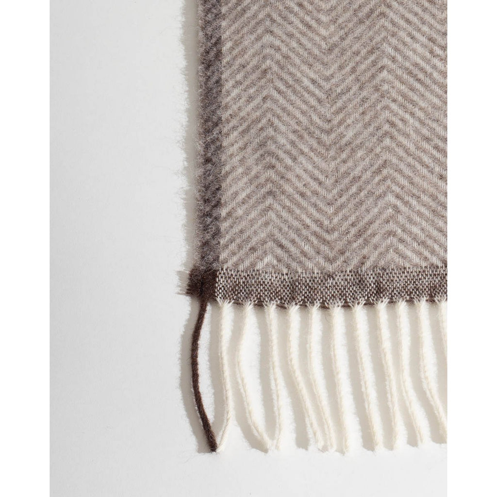 Denver beige wool throw blanket