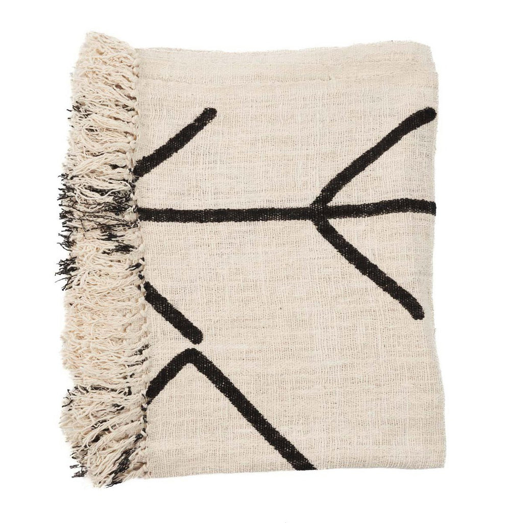 The Evil Eye Bedsprei - Natuurlijk Zwart - 240x128 - Katoen
