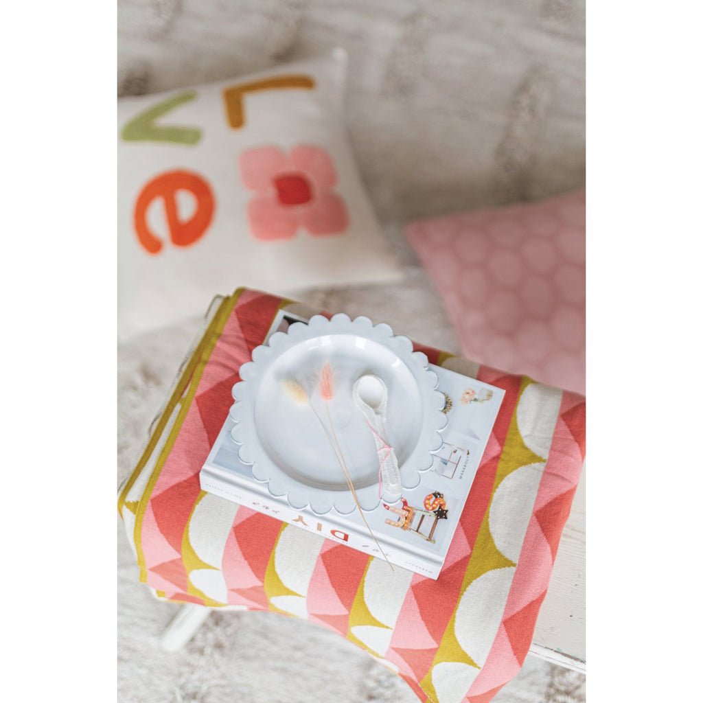 Toby -deken rood, zacht jacquard gebreide katoen