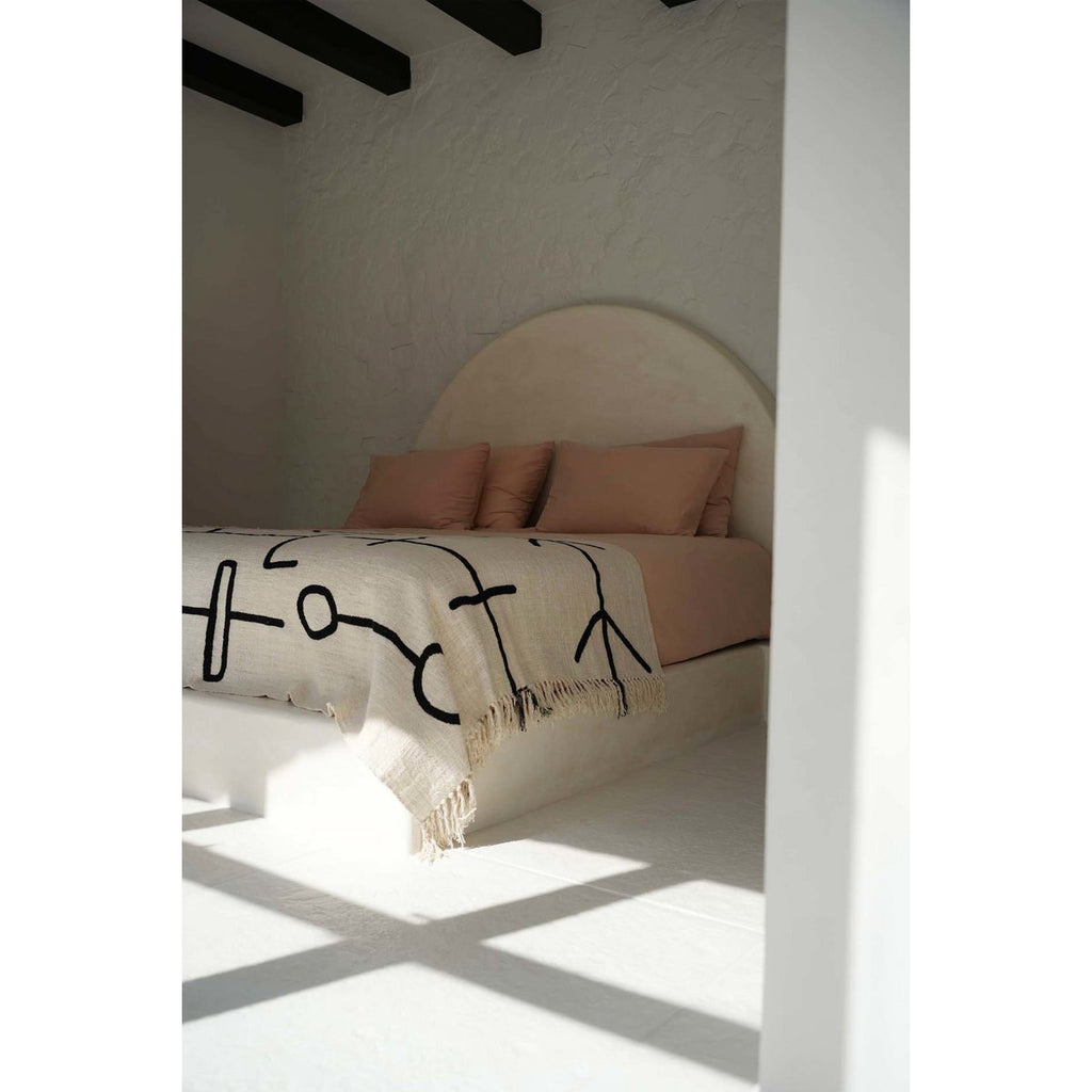The Evil Eye Bedsprei - Natuurlijk Zwart - 240x128 - Katoen