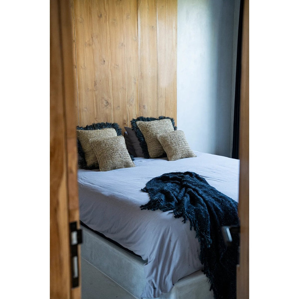 The Raffia Flores Square Cushion Cover - Natural - 40x40