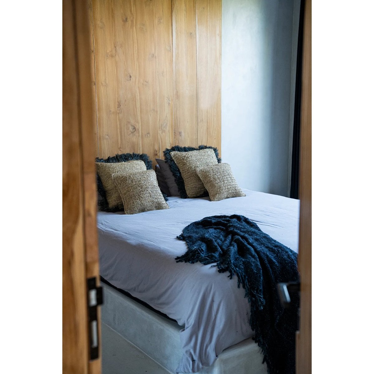 The Raffia Flores Square Cushion Cover - Natural - 40x40