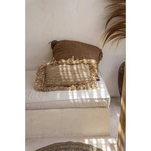 The raffia cushion cover, rectangular - natural - 30x50
