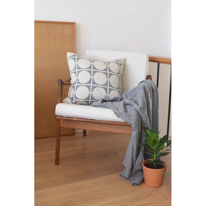 Don cushion cover grey, soft jacquard cotton knitted