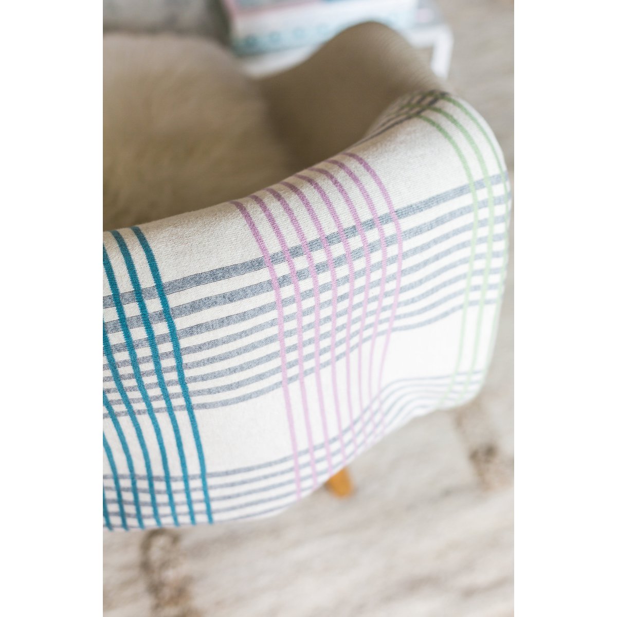 Ruth deken paars, zacht jacquard gebreid katoen