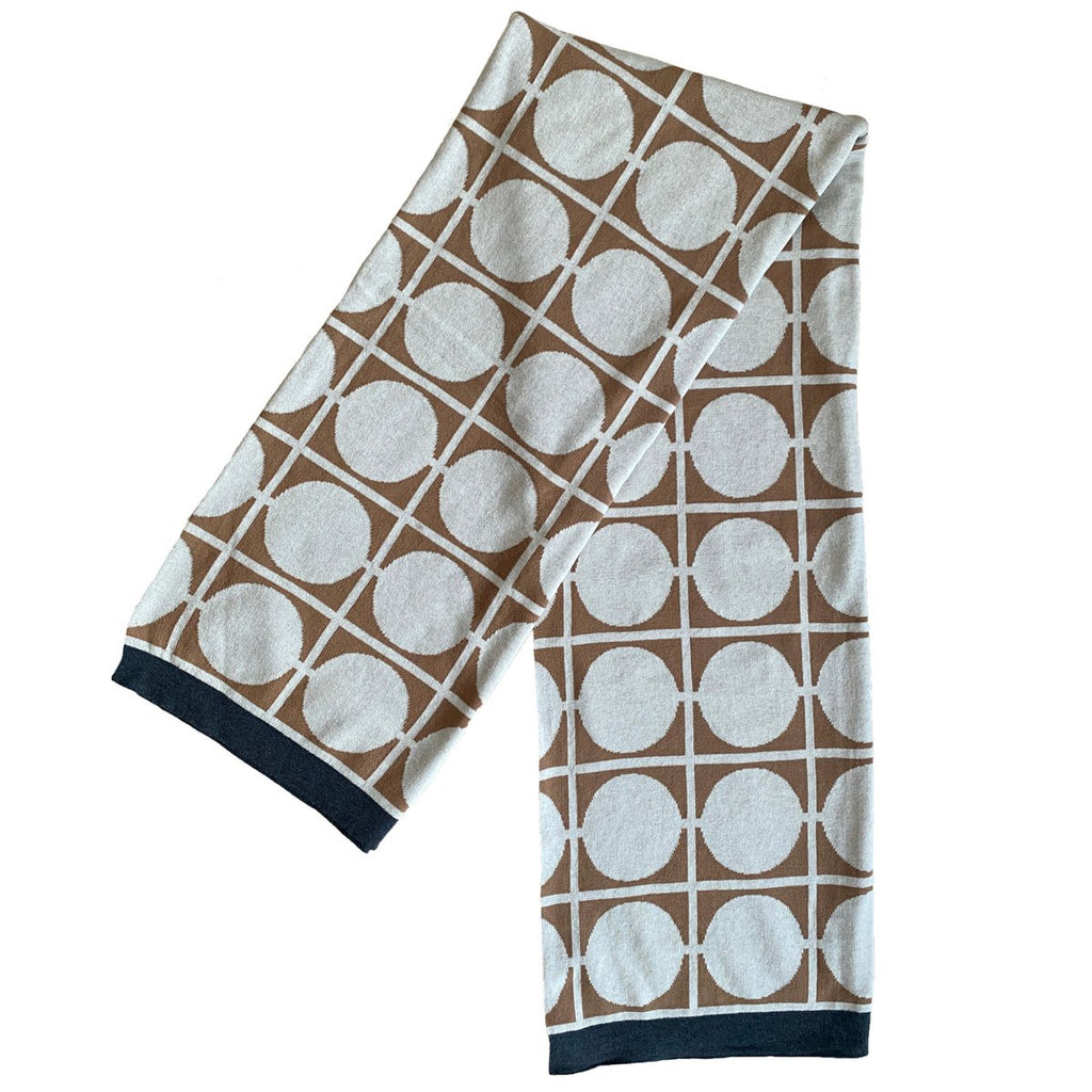 Don deken bruin, zacht jacquard gebreide katoen