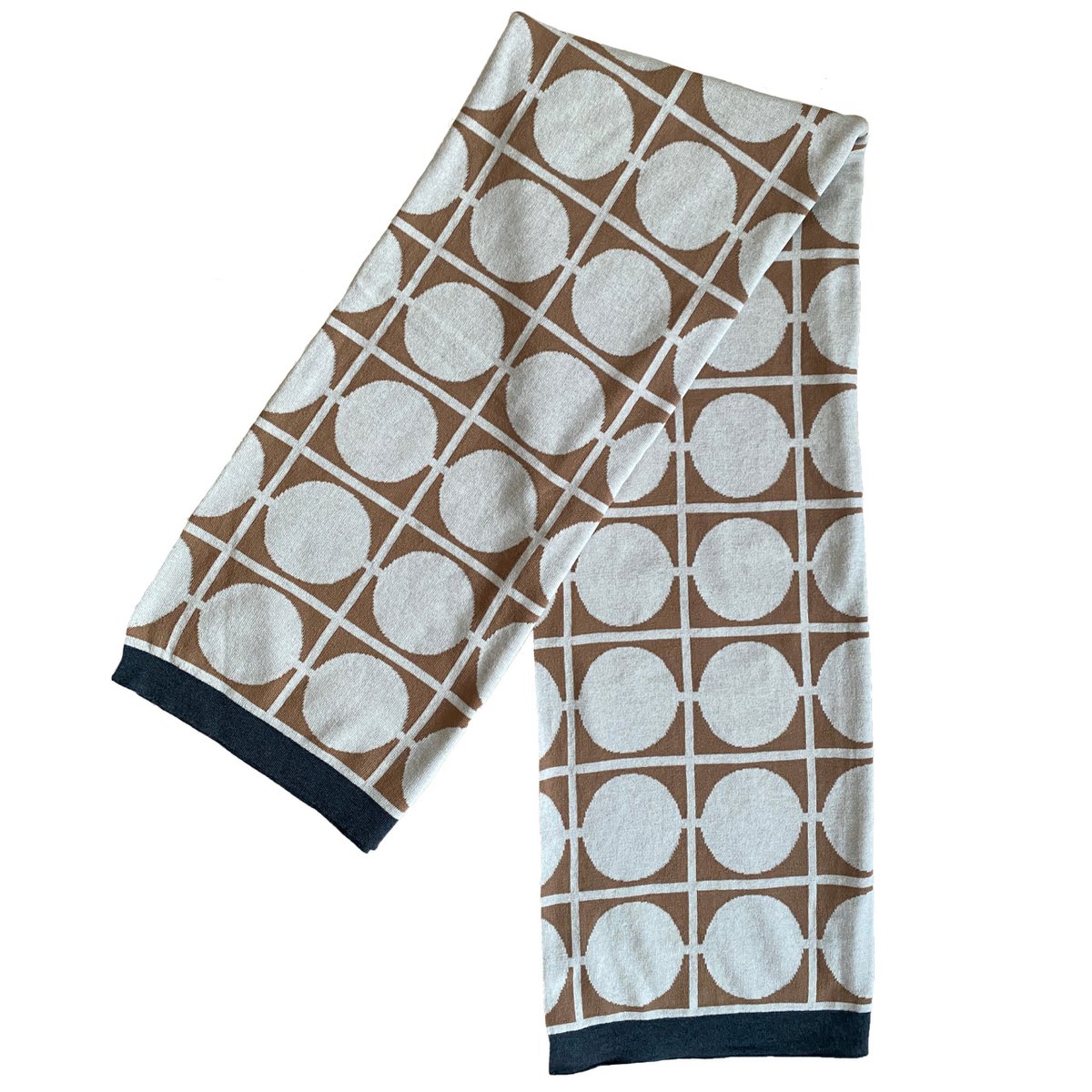 Don blanket brown, soft jacquard knitted cotton