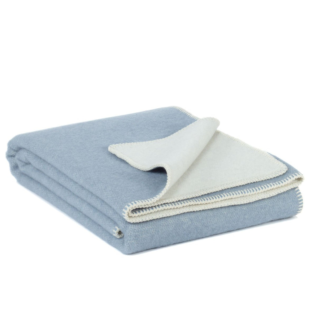 Woolen bed blanket BLUE FOG