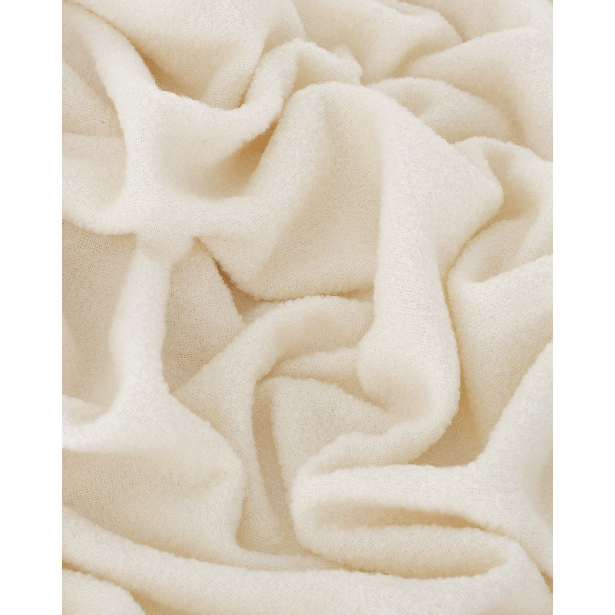 Wool bouclé throw blanket Paris White