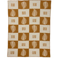 Merino wool bed blanket LEAF ocher