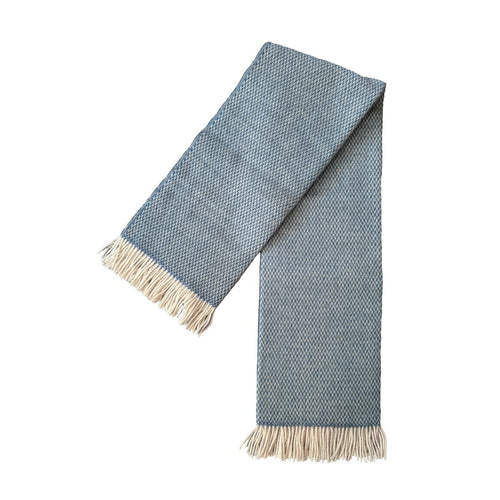 Deken - Fanny - blauw - 100% Noorse wol - 130x170