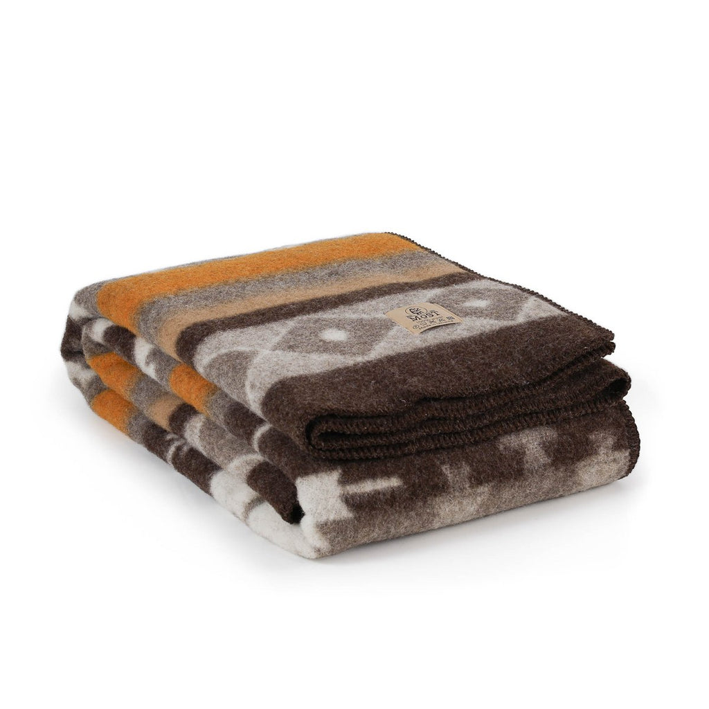 TRIBE wool blanket - single - bronze
