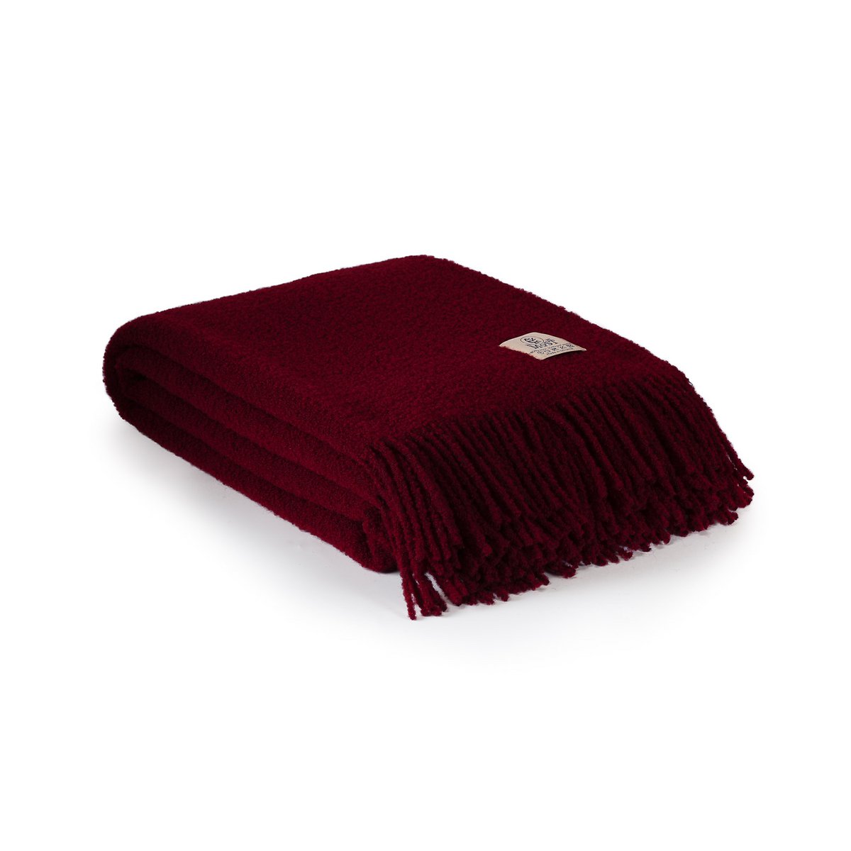 Wol (80%) Polyester (20%) - Boucle PARIS - donkerrood - 140x200