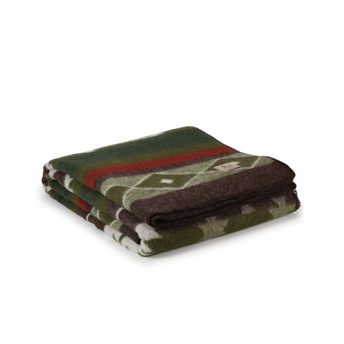 Wollen beddeken TRIBE - tweepersoons - groen