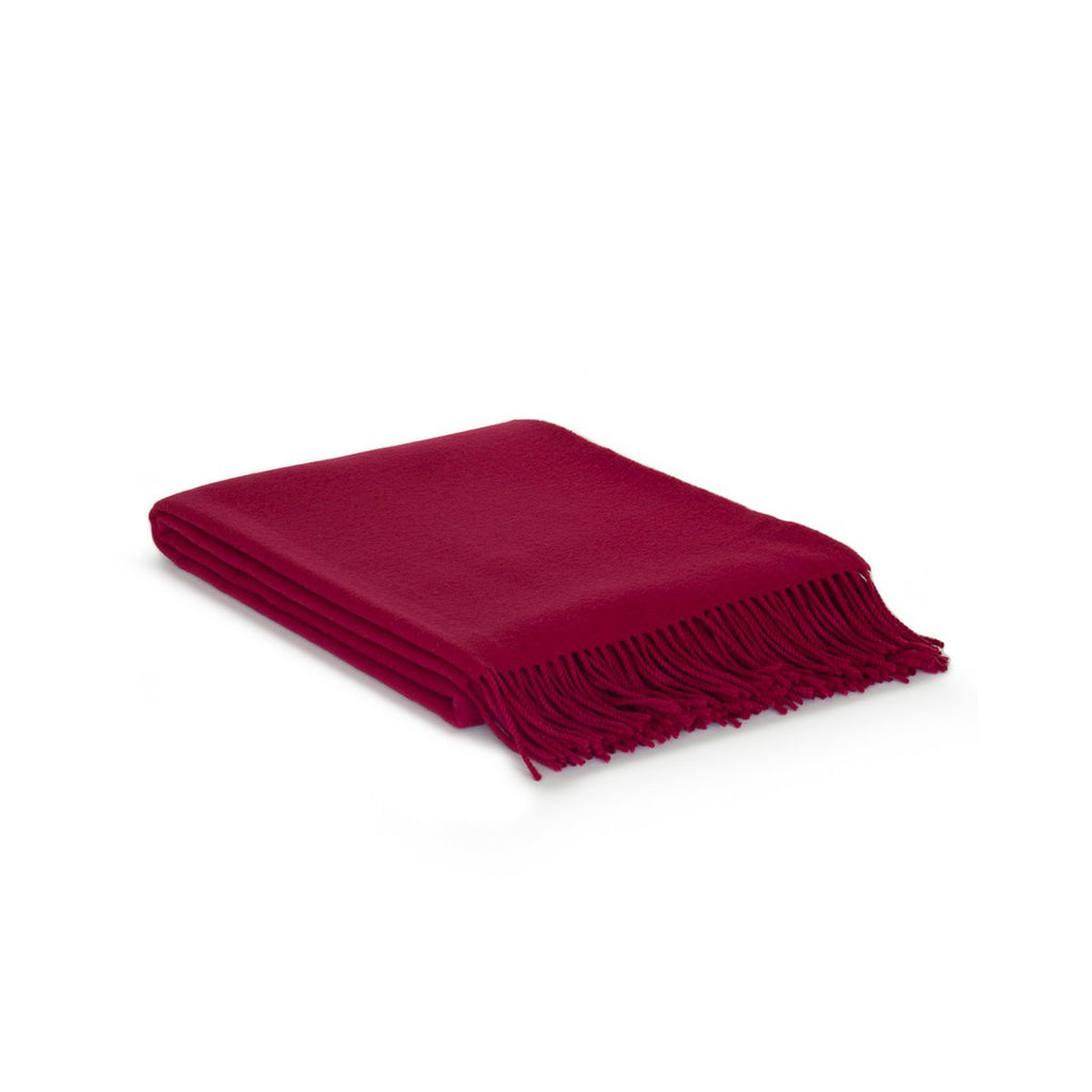 Wool throw blanket Rio red