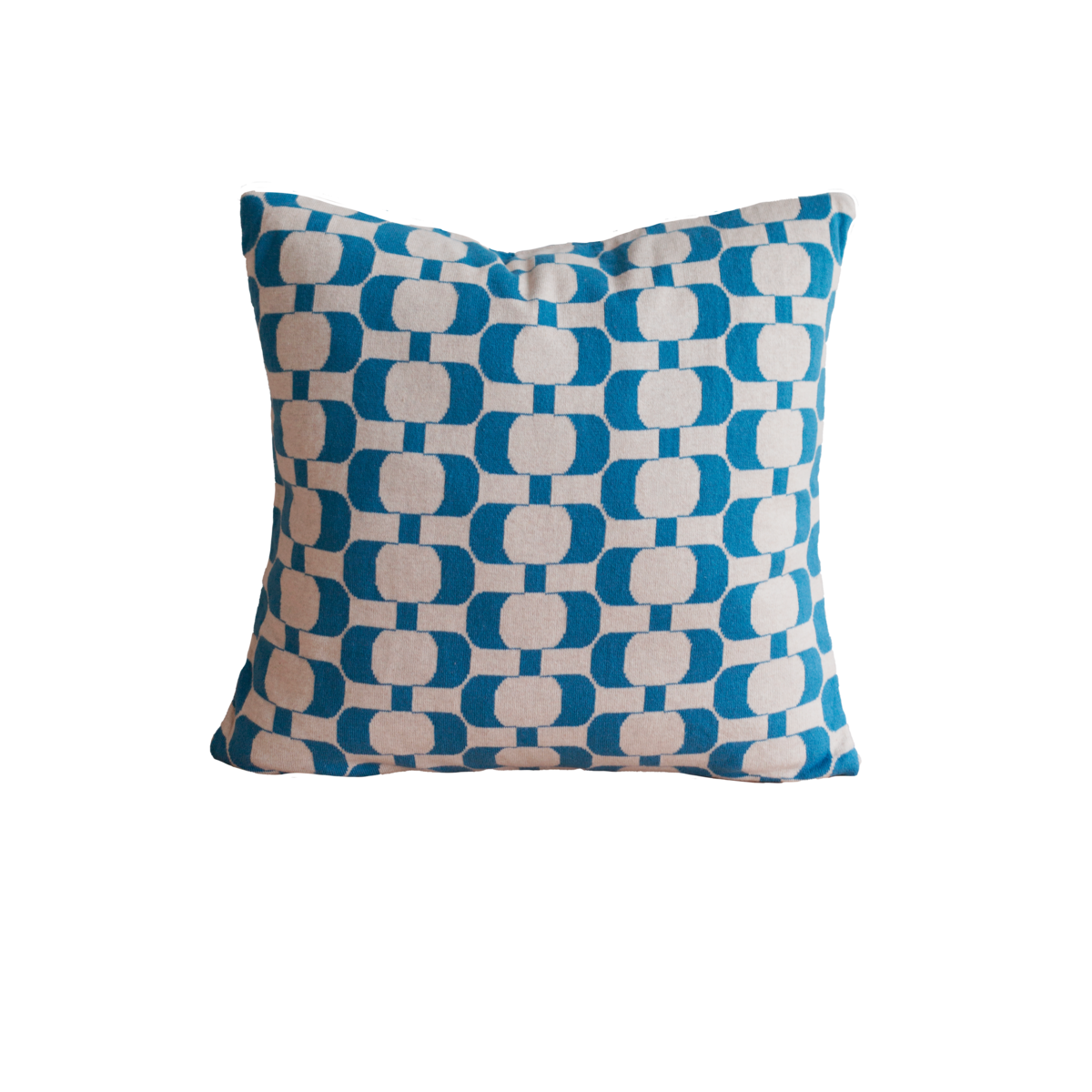 Edith cushion cover blue, soft jacquard knitted cotton