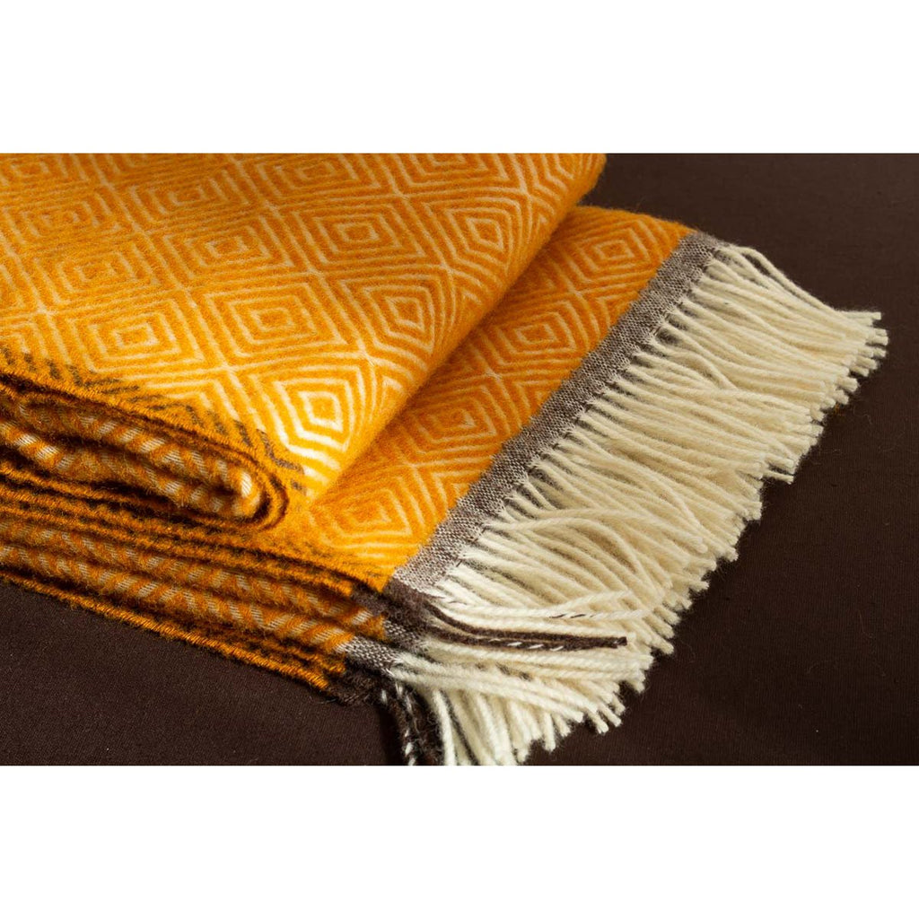 Wool throw blanket venezia yellow
