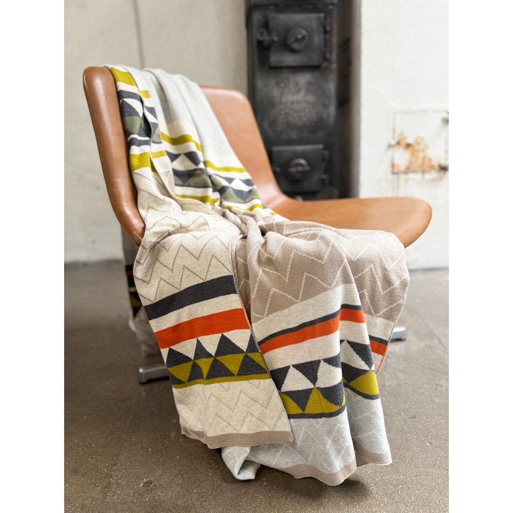 Vilma -deken, zachte jacquard gebreide katoen