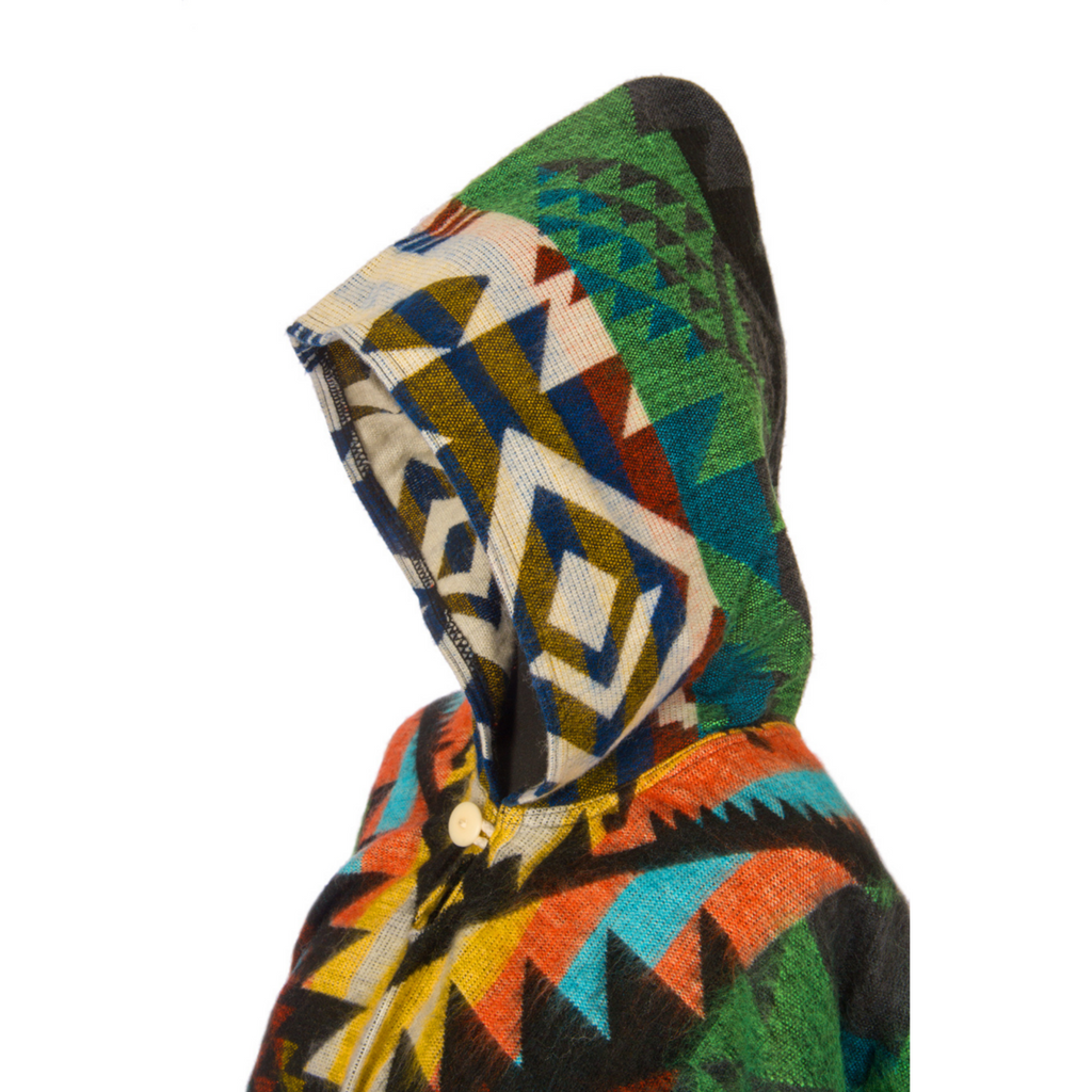 Alpaca Poncho Native Pattern | Waorani green