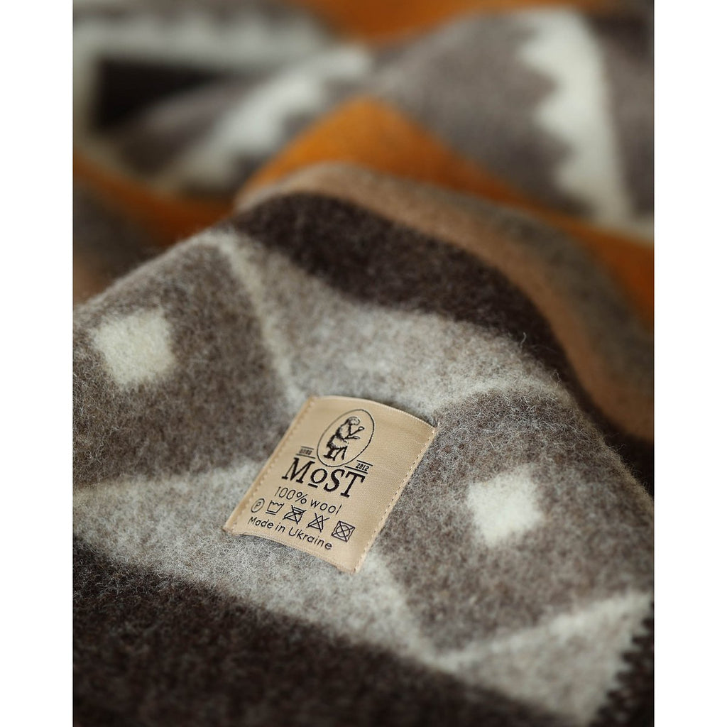 TRIBE wool blanket - single - bronze