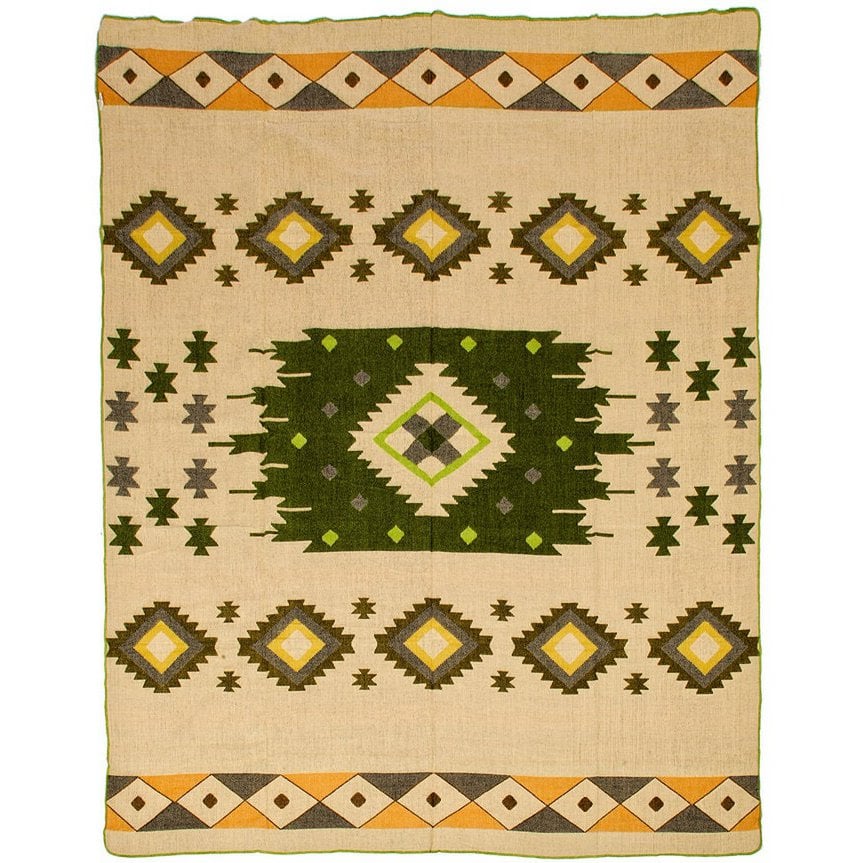 Ecuadorian alpaca blanket | indigenous blanket | Quilotoa green