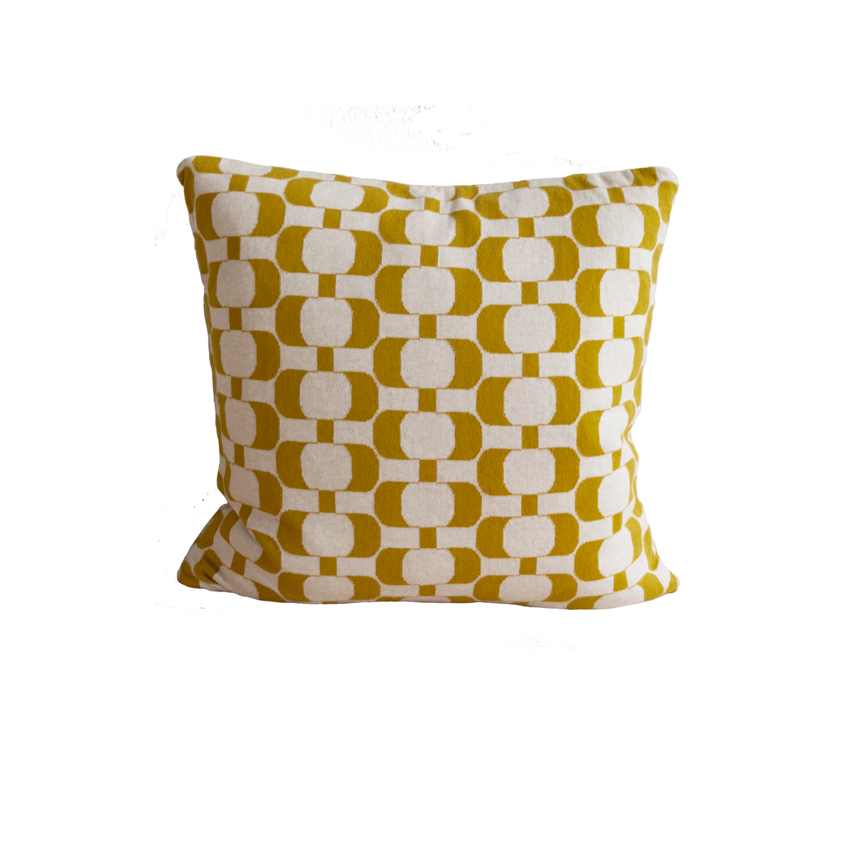 Edith cushion cover light olive, soft jacquard knitted cotton