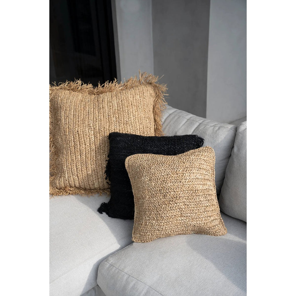 The Raffia Flores Square Cushion Cover - Natural - 40x40