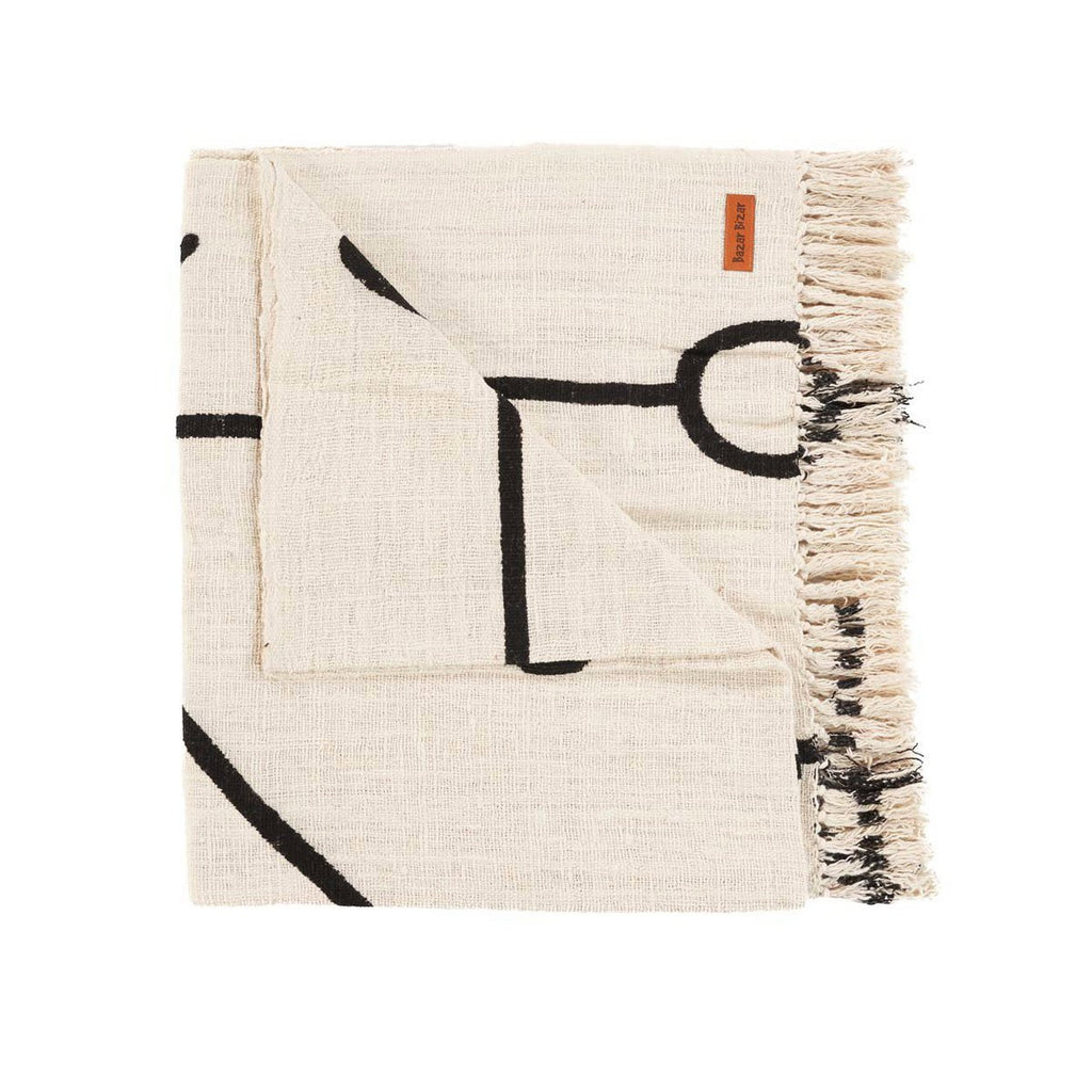 The Evil Eye Bedsprei - Natuurlijk Zwart - 240x128 - Katoen