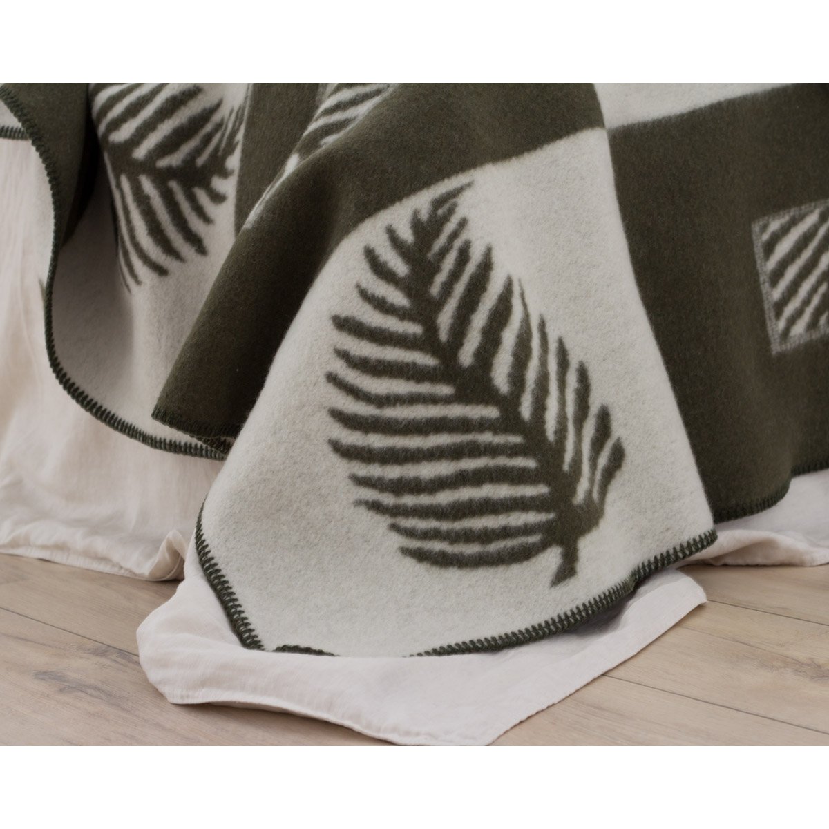 Merinowol (80%) - Leaf groen - 140x200 / 200x220