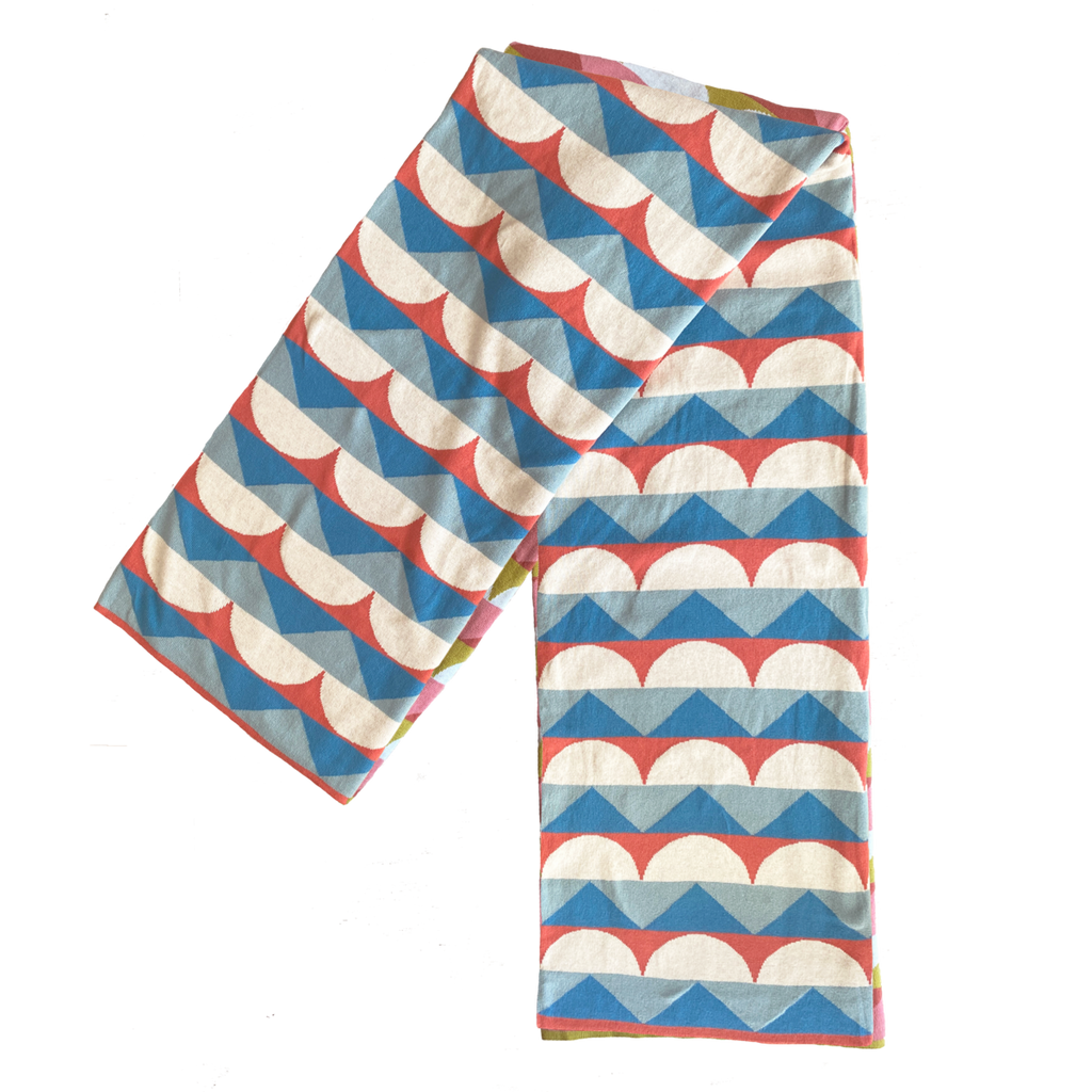 Toby deken blauw, zacht jacquard gebreide katoen