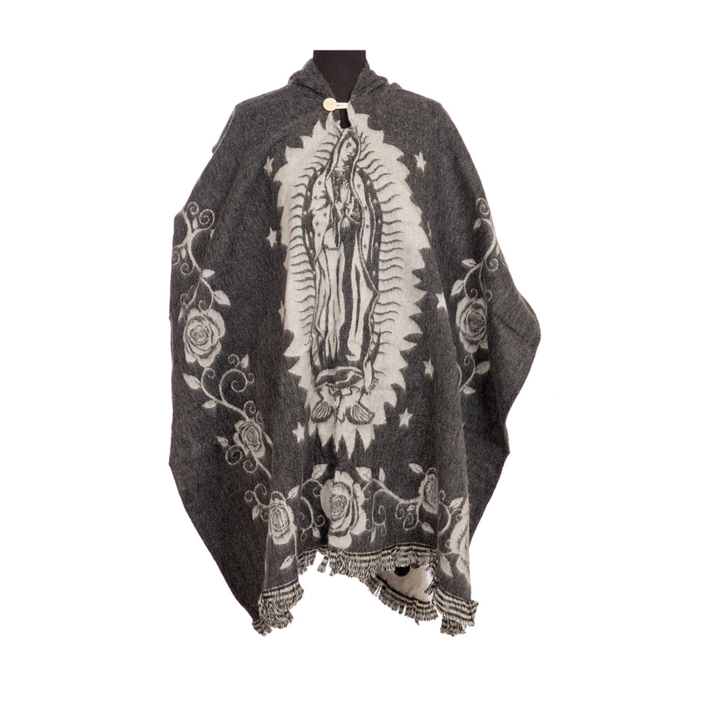 Alpaca Poncho Native Pattern | Poncho Maria Gray
