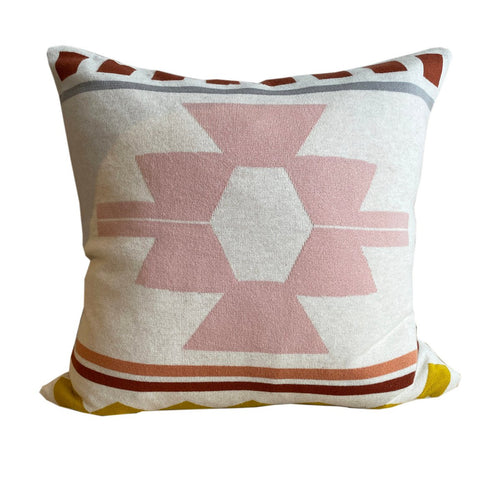 Ane cushion cover pink, soft jacquard knitted cotton