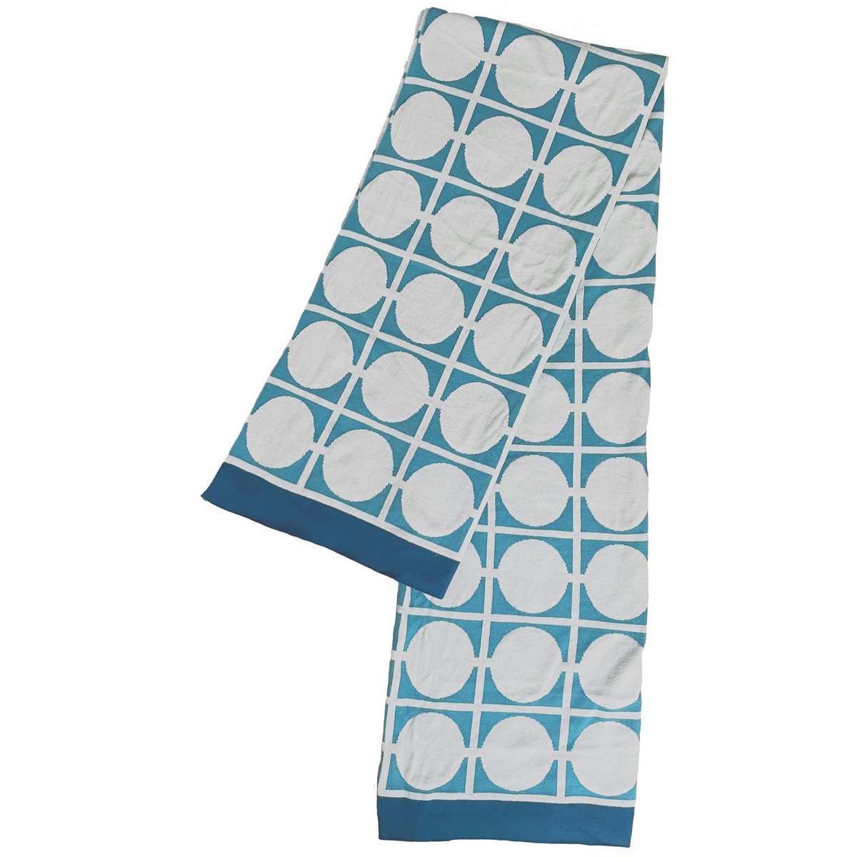 Don blanket petrol, soft jacquard knitted cotton