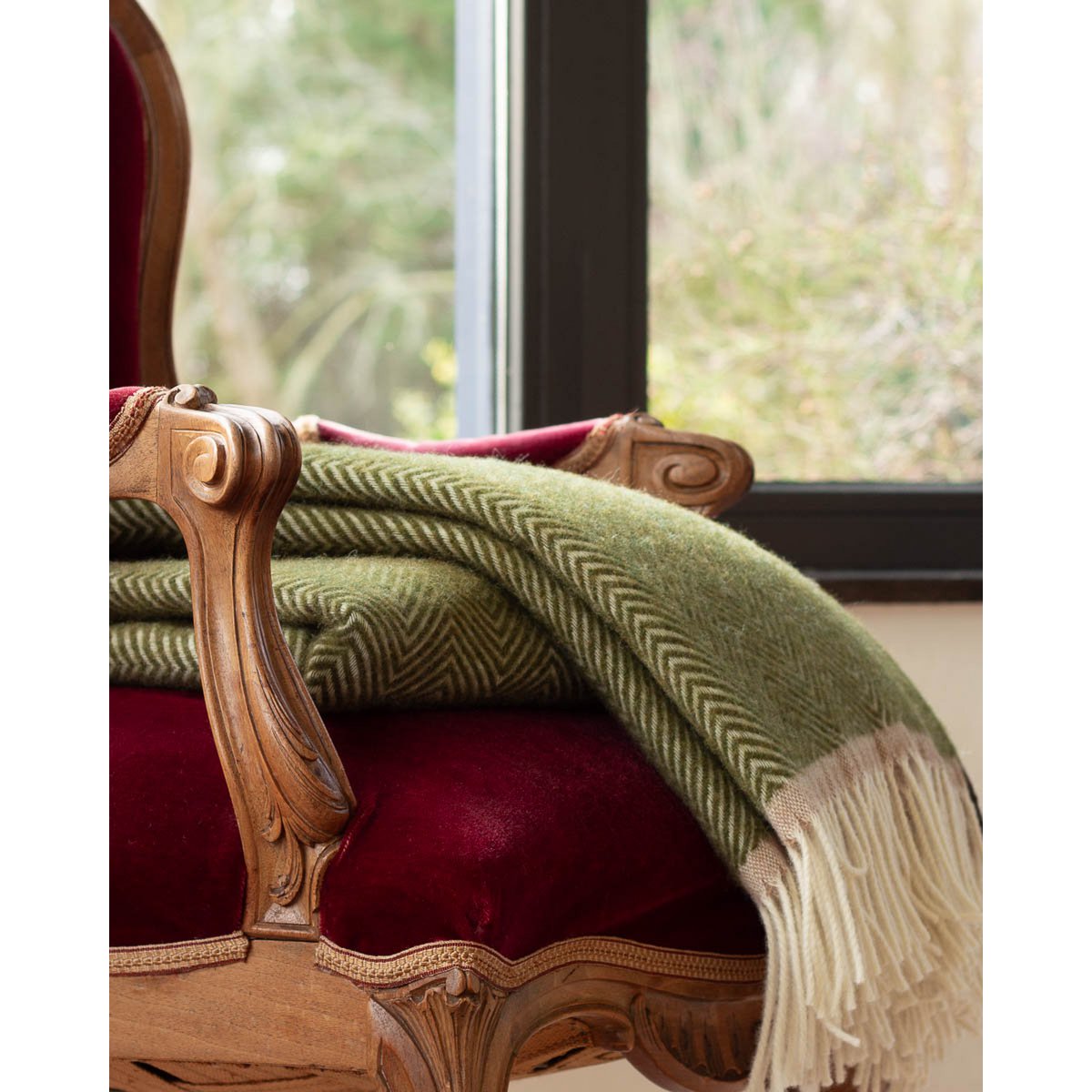 Wool Throwd Denver Olive