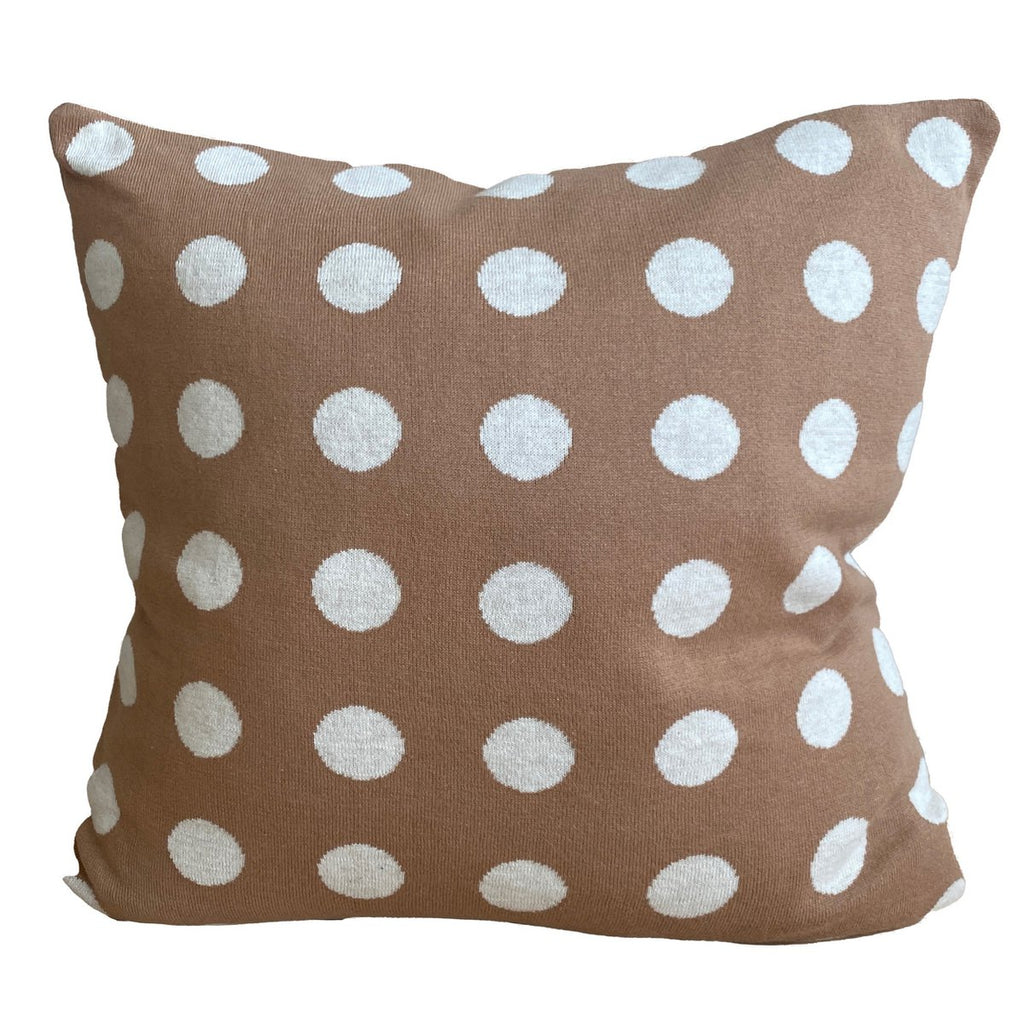 Astrid cushion cover brown, soft jacquard knitted cotton