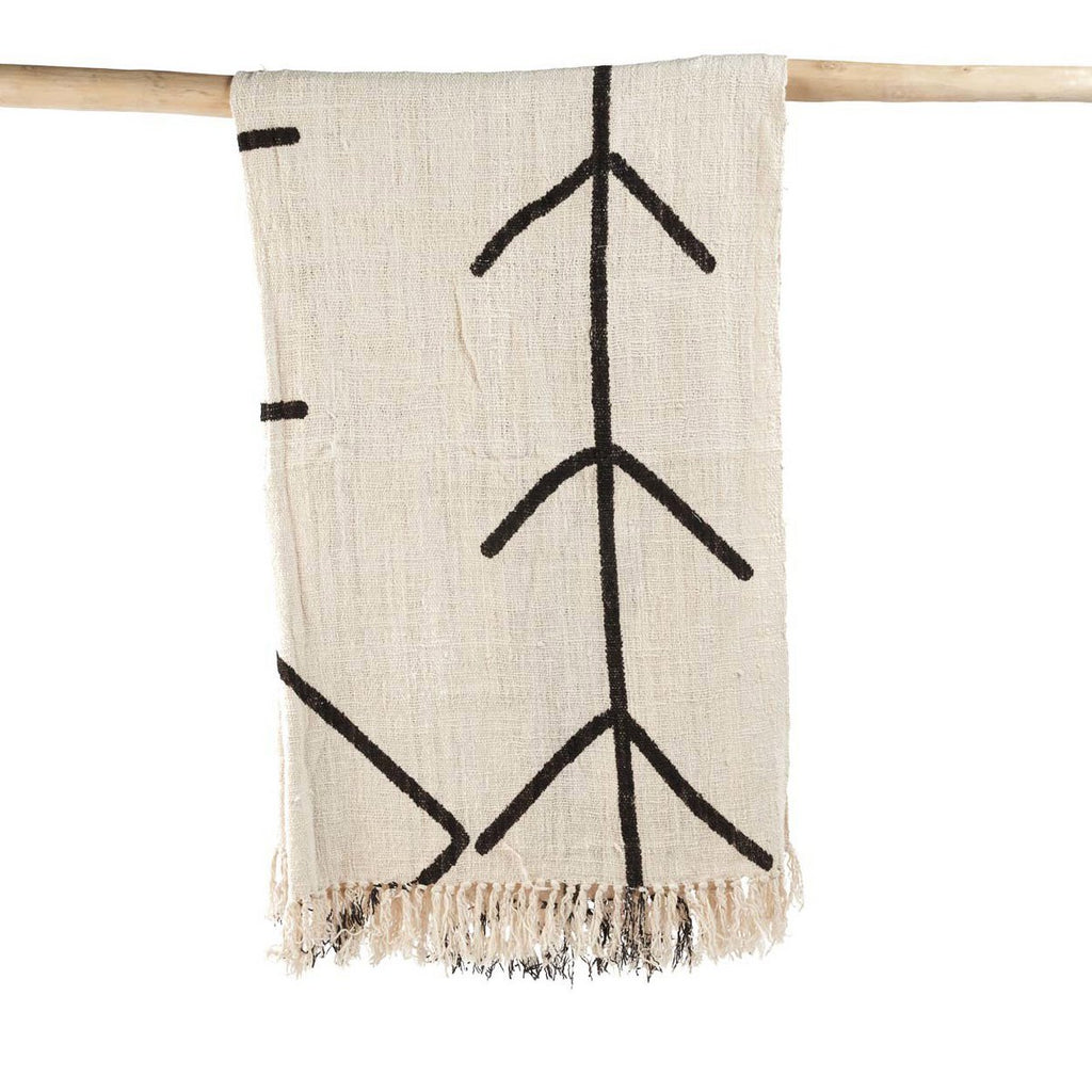 The Evil Eye Bedsprei - Natuurlijk Zwart - 240x128 - Katoen
