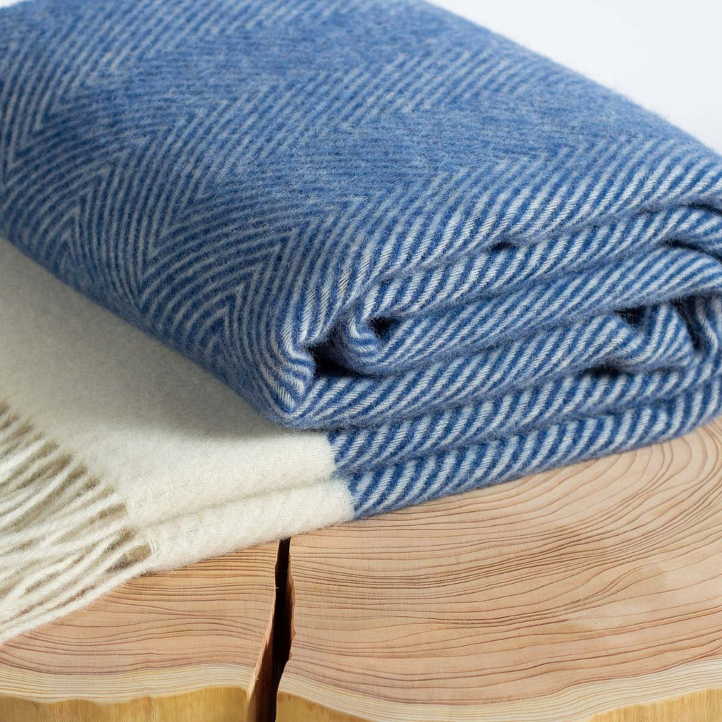 Wool blanket FLORENCE blue