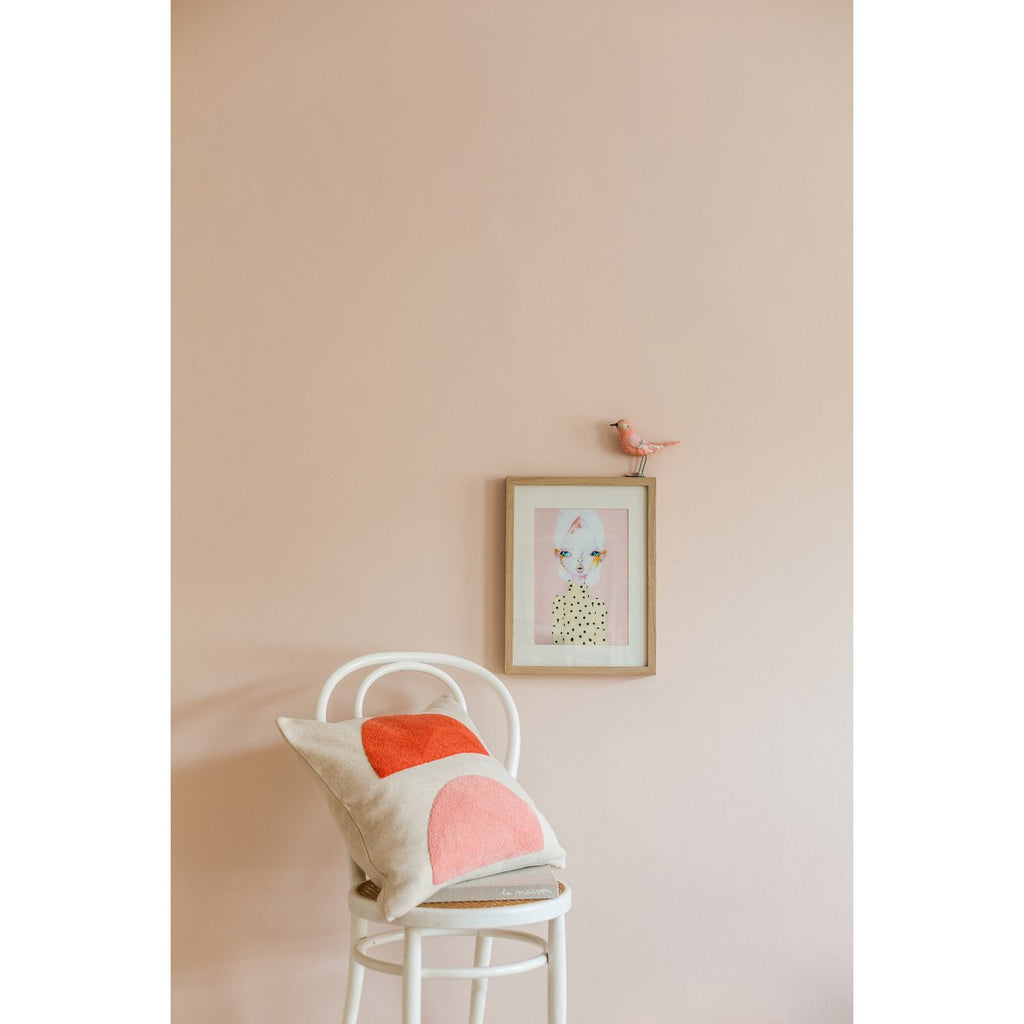 Mona kussen-dekroze roze, punch naald borduurwerk