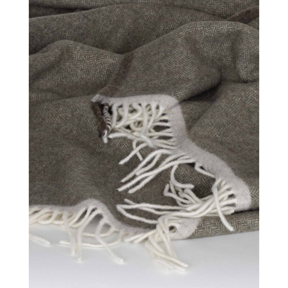 Merino/Cashmere Throw Blanket Milan Verde Orlo