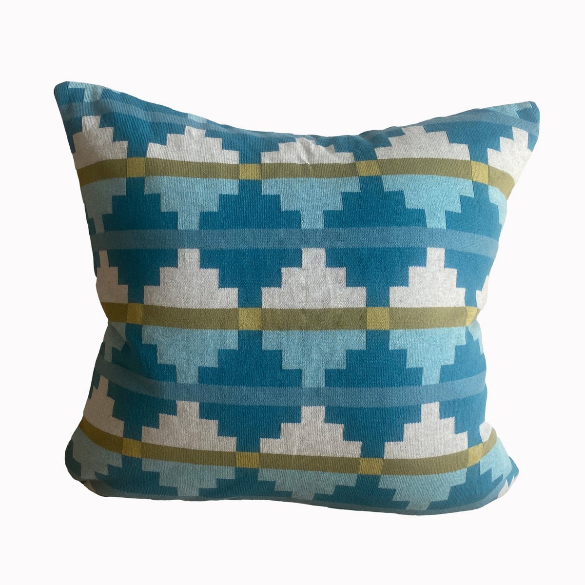 Alf kussenbedekking blauw, zacht jacquard gebreide katoen