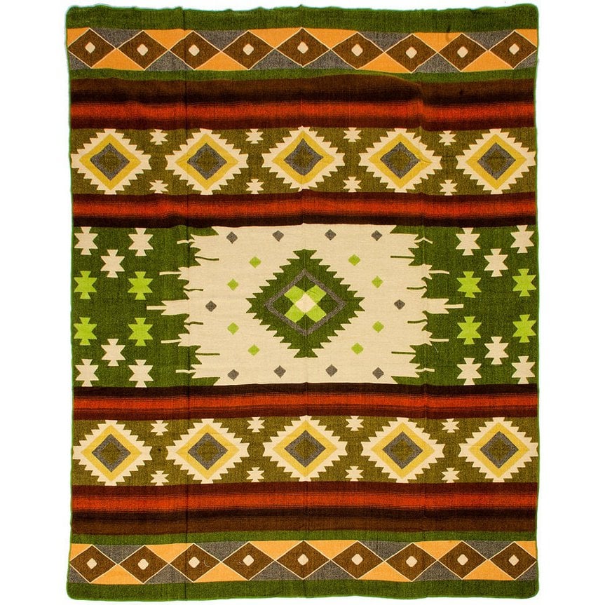 Ecuadorian alpaca blanket | indigenous blanket | Quilotoa green