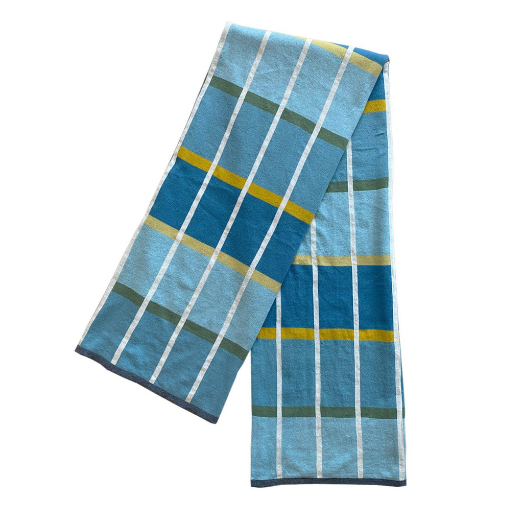 Alvin Blanket Blue, soft jacquard knitted cotton