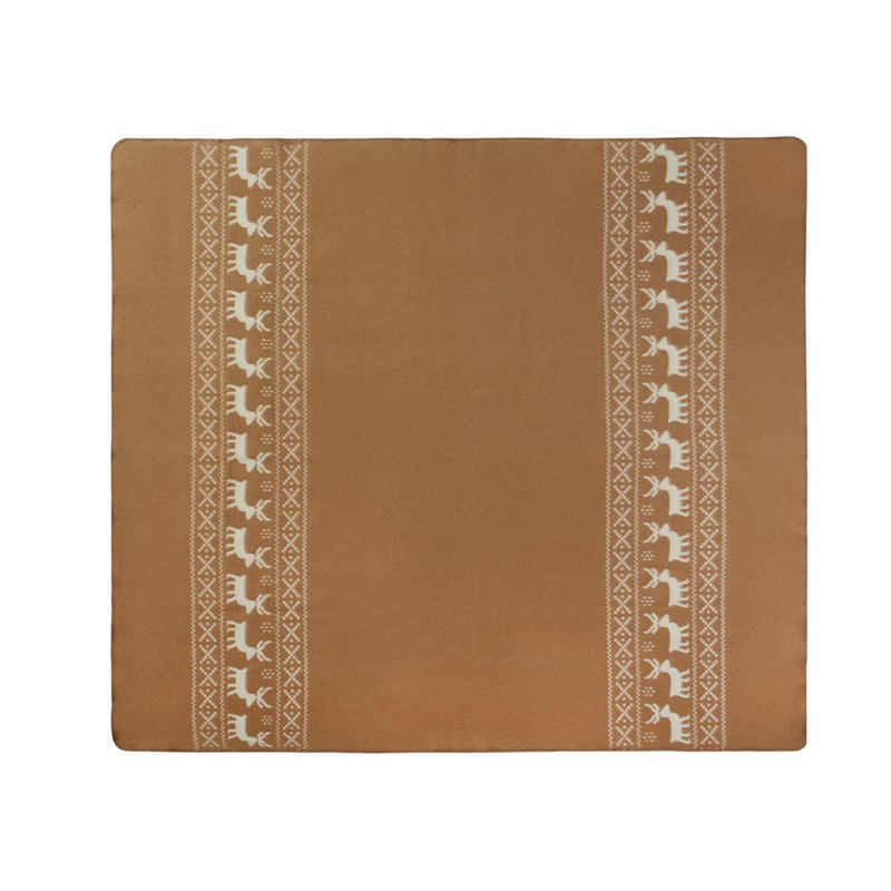 Beddeken van merinowol RENDEER - beige