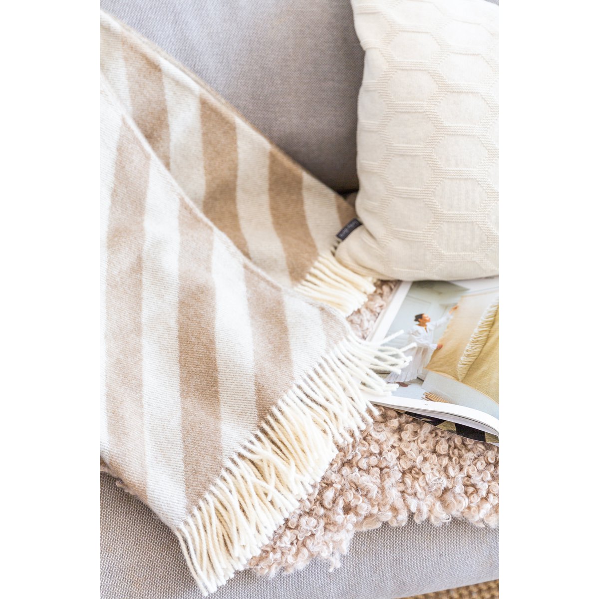 Filip Deken Beige Zachte Lichtgewicht Noorse Wollen Deken